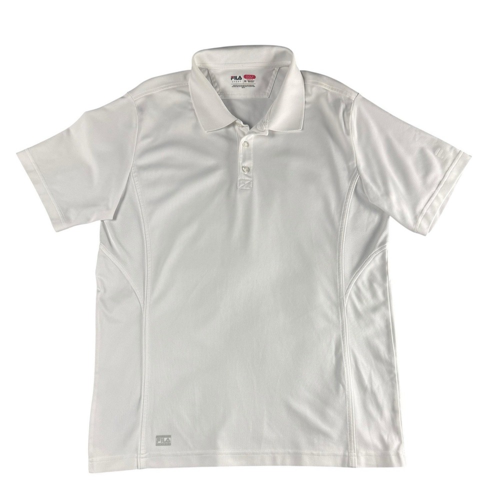 FILA Golf Polo Shirt Mens Medium White Athletic Fit Performance
